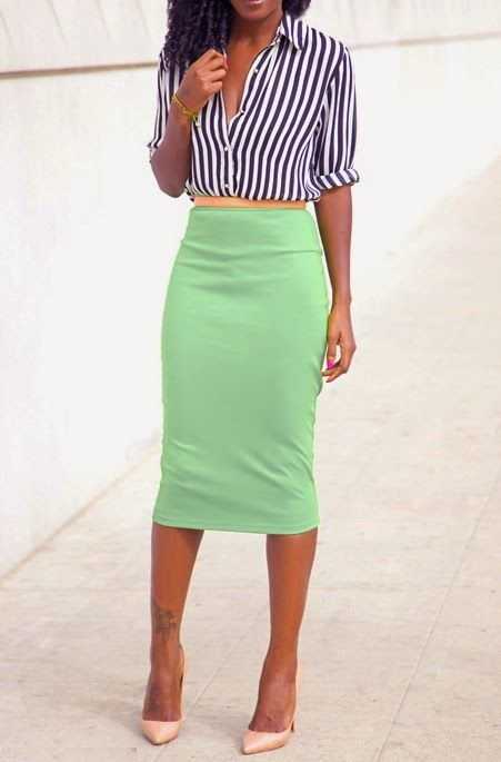 С чем носить зеленую юбку: 25 образов для всех времен года | trendy-u