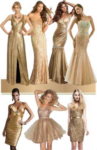 Платье для невесты золотого цвета: кому подойдет, актуальные модели