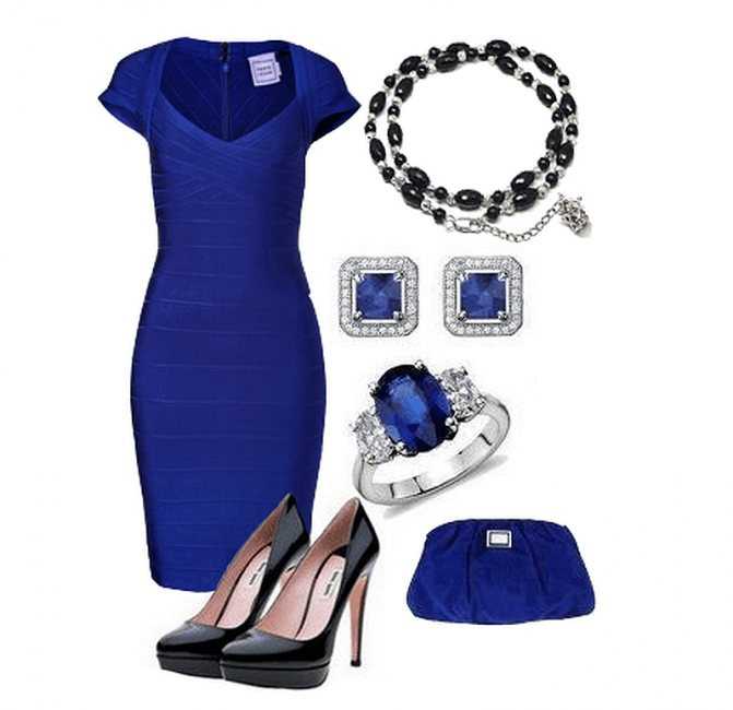 Как создать красивый образ с синим платьем и туфлями