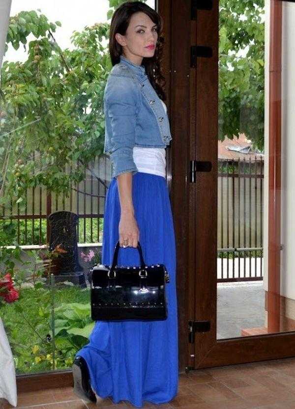 Синяя юбка - с чем ее носить, фото стильных образов