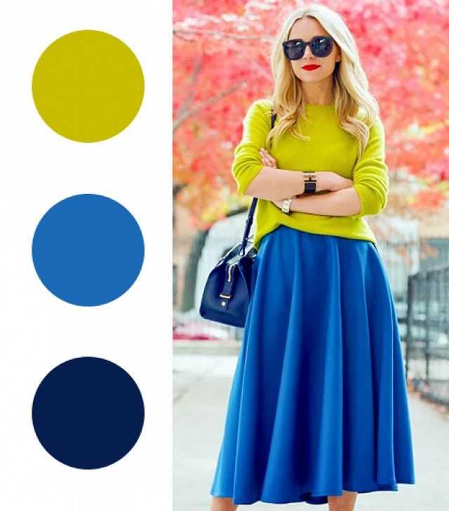 Цвет электрик в одежде фото, удачные сочетания с синим и другими цветами