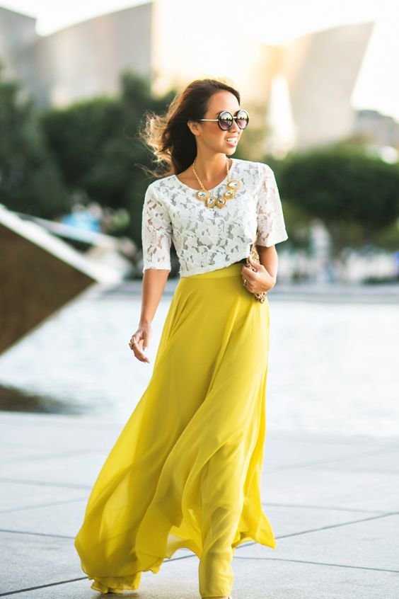 Желтая юбка: модные образы и рекомендации стилистов (более 50 фото)