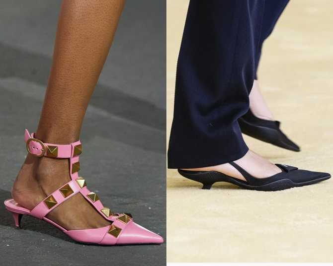 Туфли с круглым носом женские и ботильоны на шпильке или ботинки на толстом каблуке, модные образы и модели