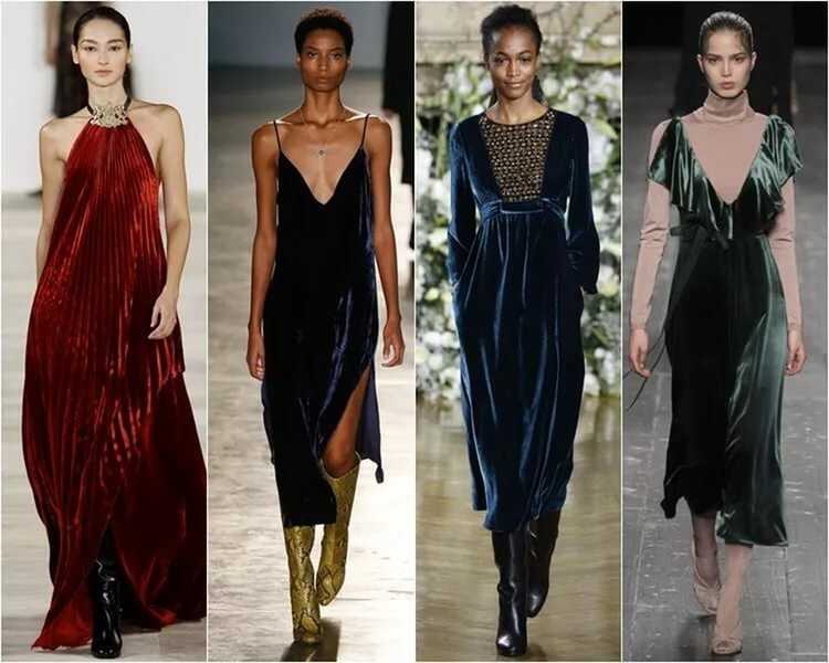 Модные велюровые платья 2019-2020