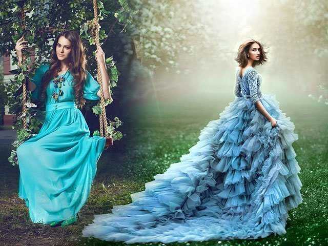Голубое платье: красивые модели и фасоны, с чем носить, модные образы с фото