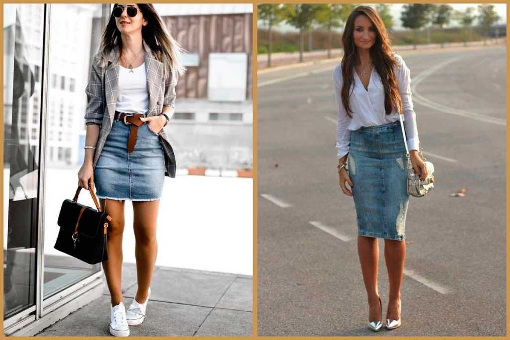С чем носить джинсовую юбку 2021-2022? стильные фото образы с денимом