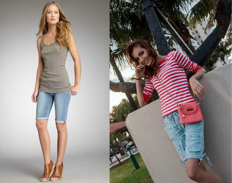 Модные женские шорты-бермуды – джинсовые, укороченные, удлиненные, летние, с рубашкой, футболкой, для девушек, полных женщин