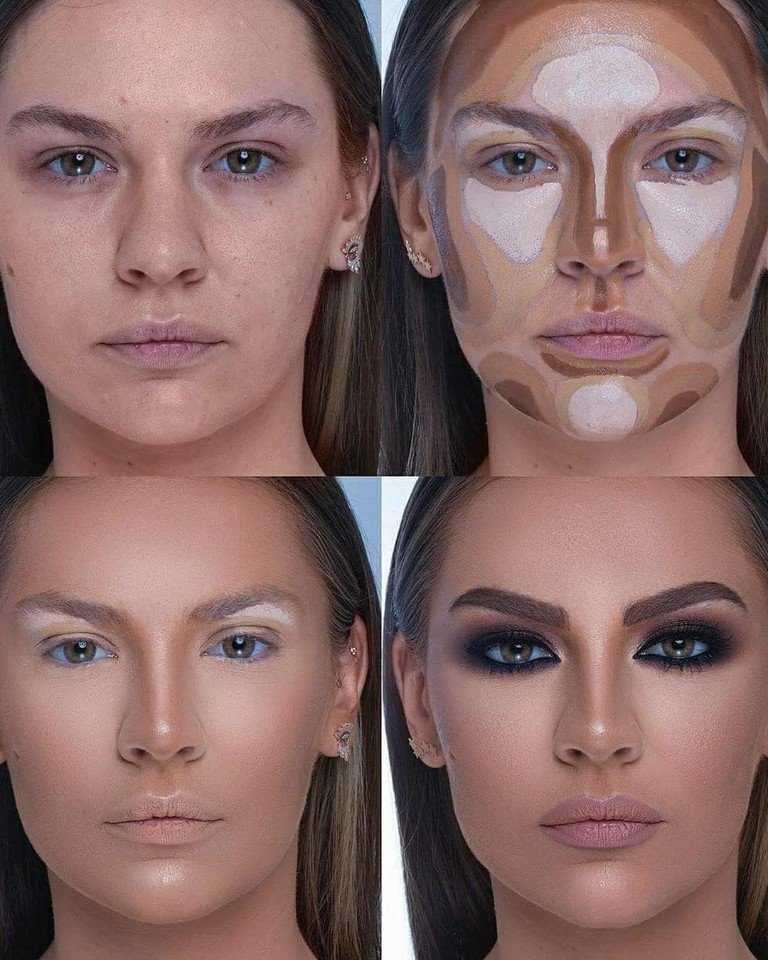 Коррекция лица макияжем и фото коррекционного макияжа