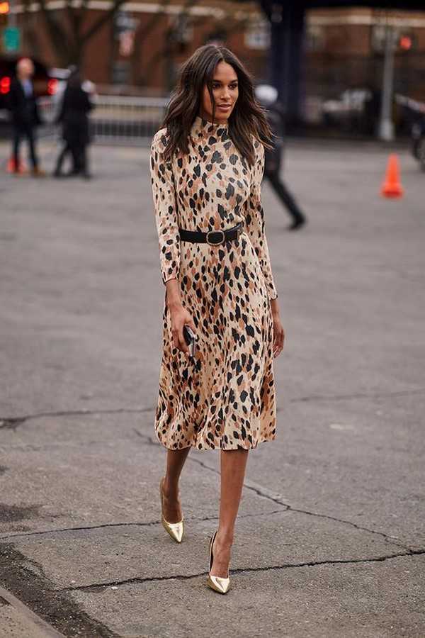 Леопардовое платье – 70 фото самых модных моделей этого сезона