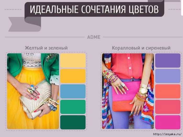 Правила сочетания цветов: фото, как правильно сочетать цвета в одежде, цветовой круг