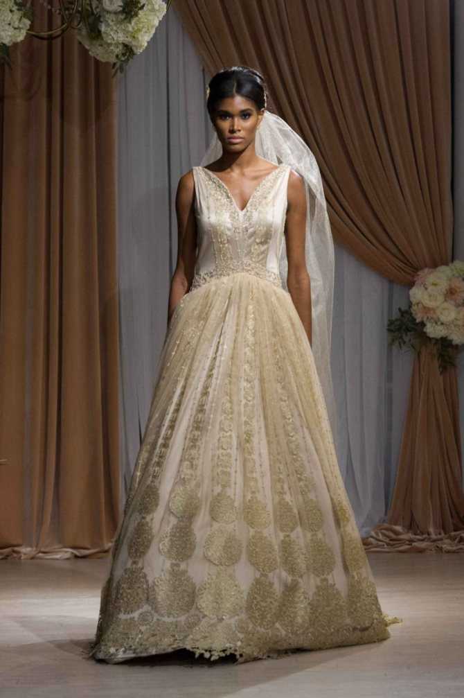 Золотое свадебное платье: роскошь, шик и очарование