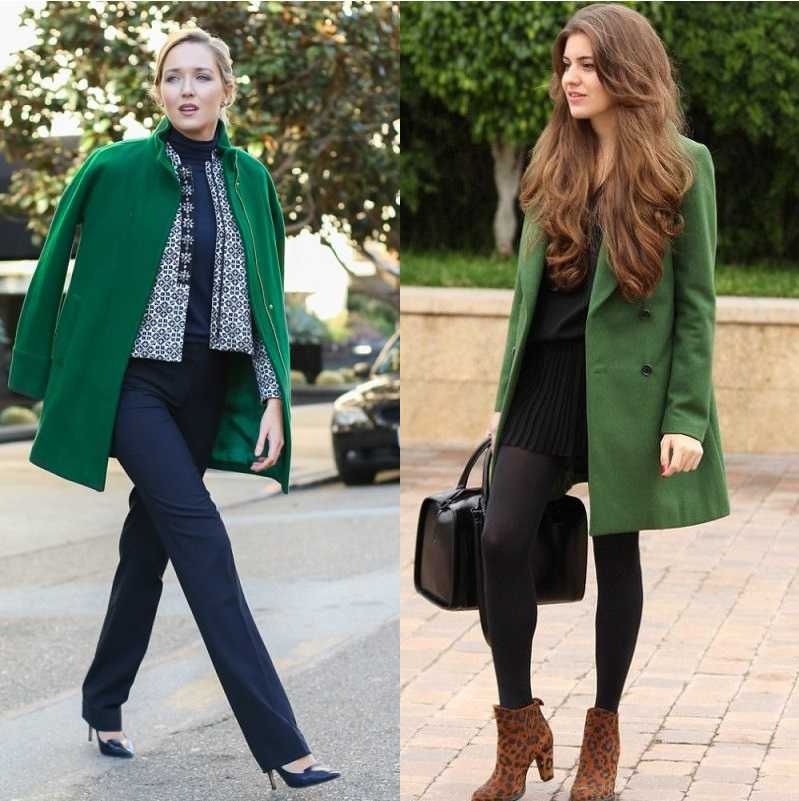 Как выбрать и с чем носить зеленое пальто?