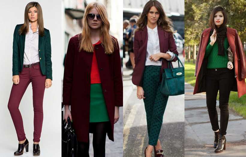 Сочетание бордового цвета в одежде — как выбрать и с чем носить