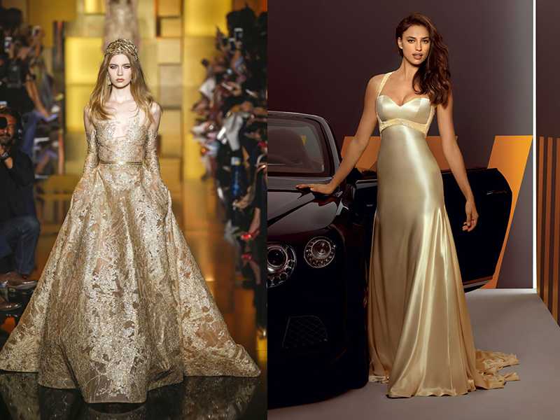 Золотое свадебное платье: нюансы выбора, 219 фото модных луков