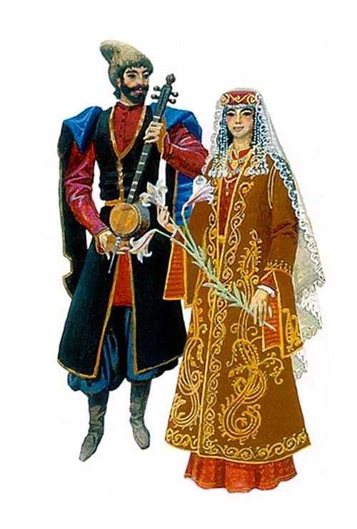 Армянский национальный костюм, национальная женская одежда армян, узоры на костюме