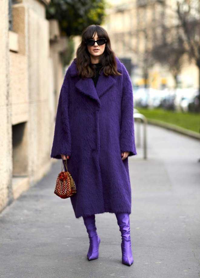 Модное пальто фиолетового цвета: особенности выбора и возможности создания нового образа Гармоничные цветовые сочетания