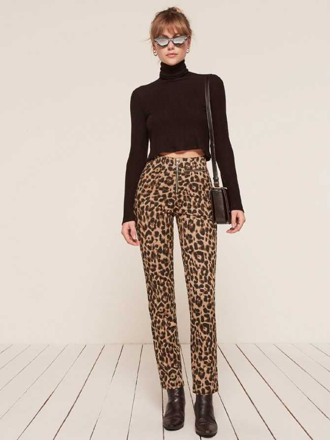 Леопардовые штаны женские с чем носить