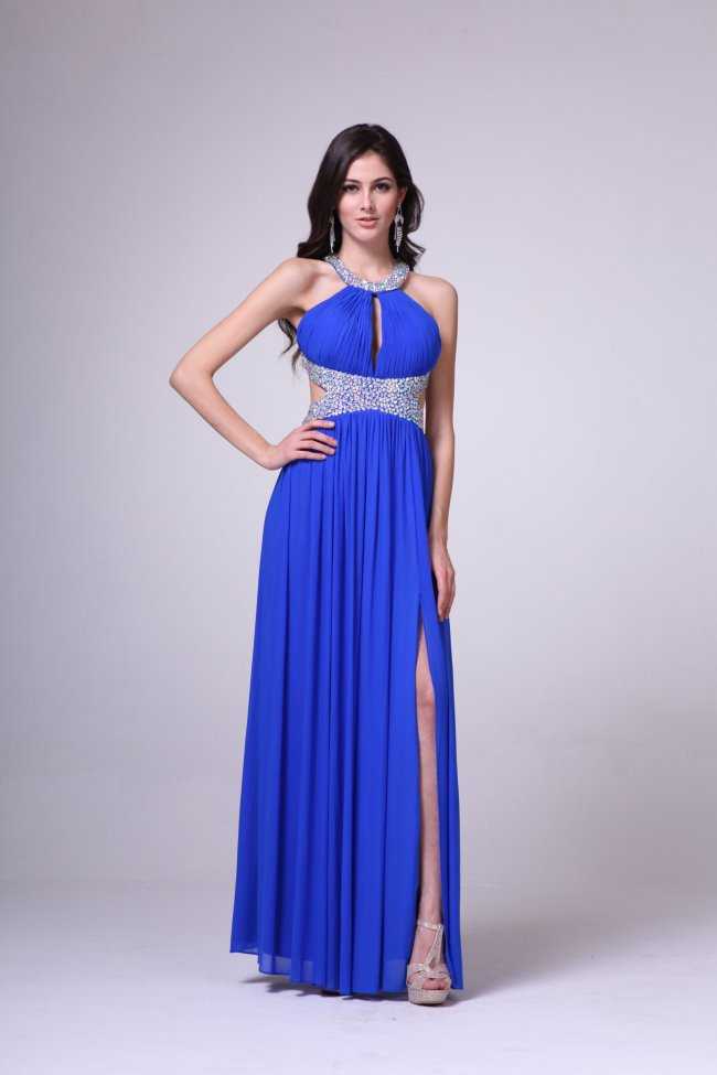 Платье синего цвета: с чем носить, фото