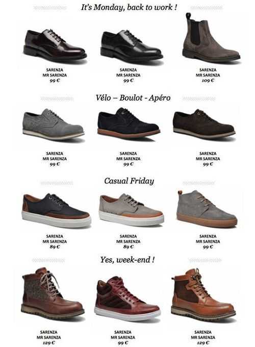 Все виды мужской обуви: классической и спортивной