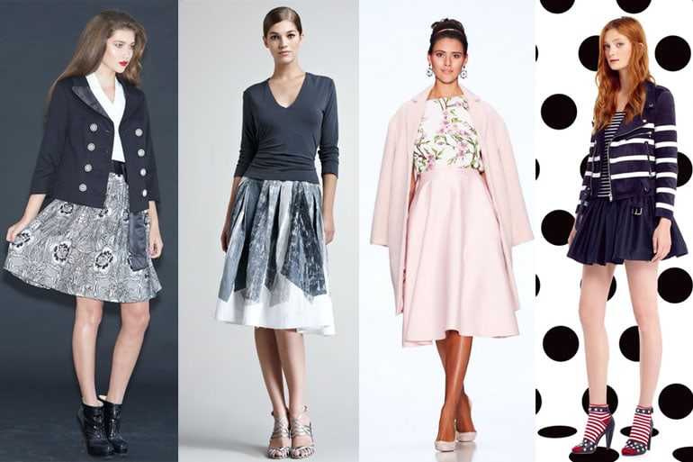 Юбка колокол — модный тренд, но сочетать ее нужно по правилам стиля