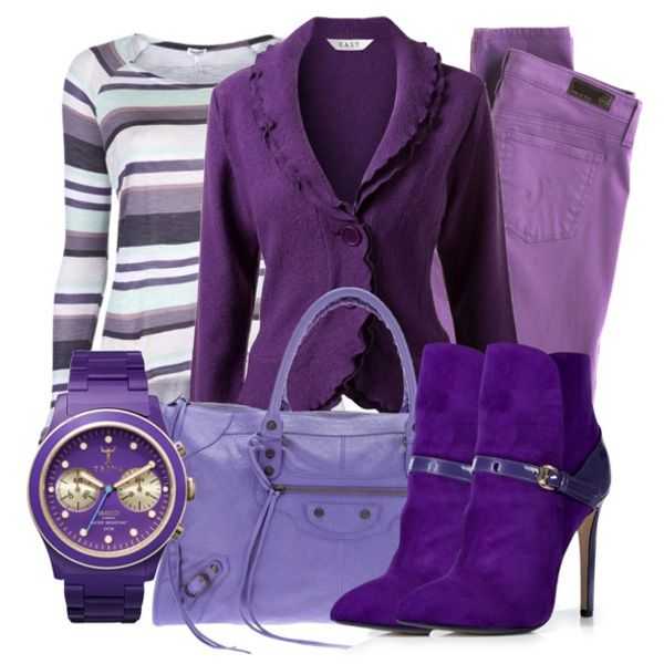 Фиолетовый цвет в одежде, сочетание — 220 фото