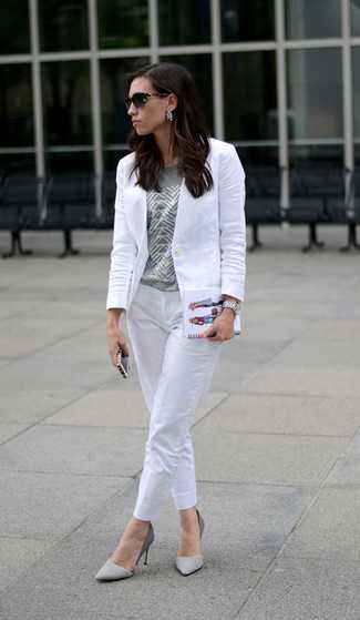 Шикарный белый женский пиджак (50 фото) — с чем носить?