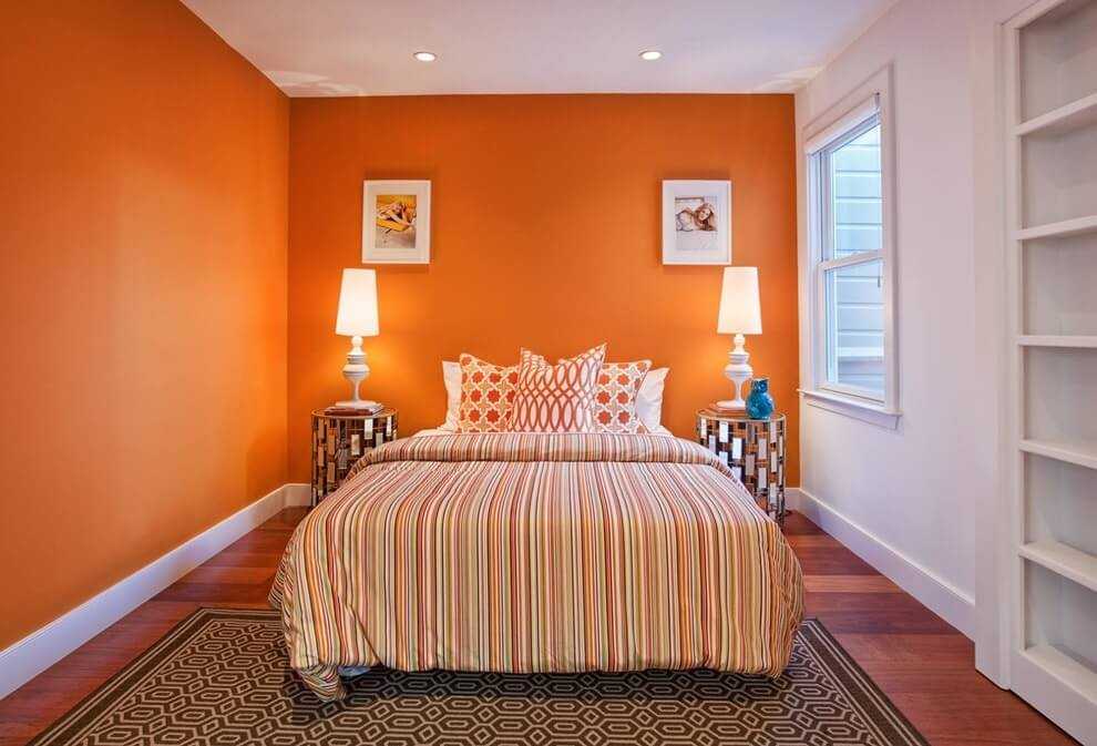 Оранжевый цвет в интерьере — сочетания, варианты использования, фото