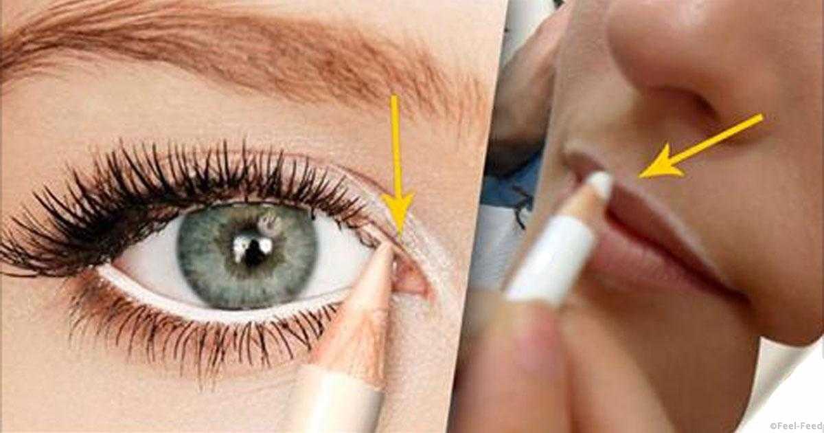 Как пользоваться белым карандашом для глаз - с фото и техникой