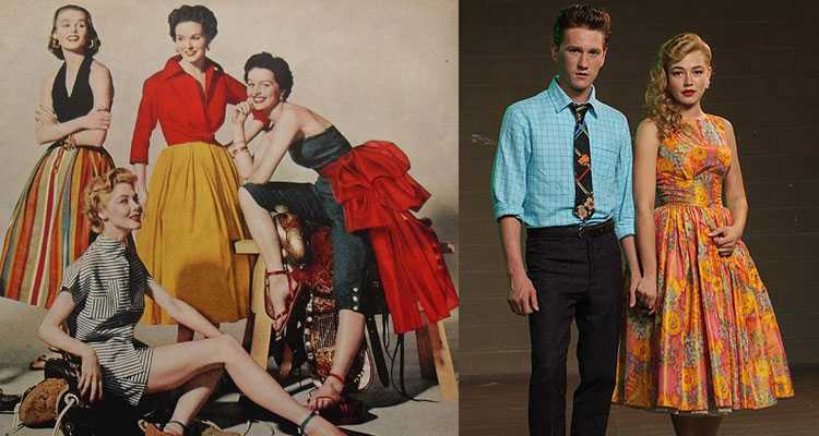 Стиль 50-х годов: платья, аксессуары и модные образы (100 фото)