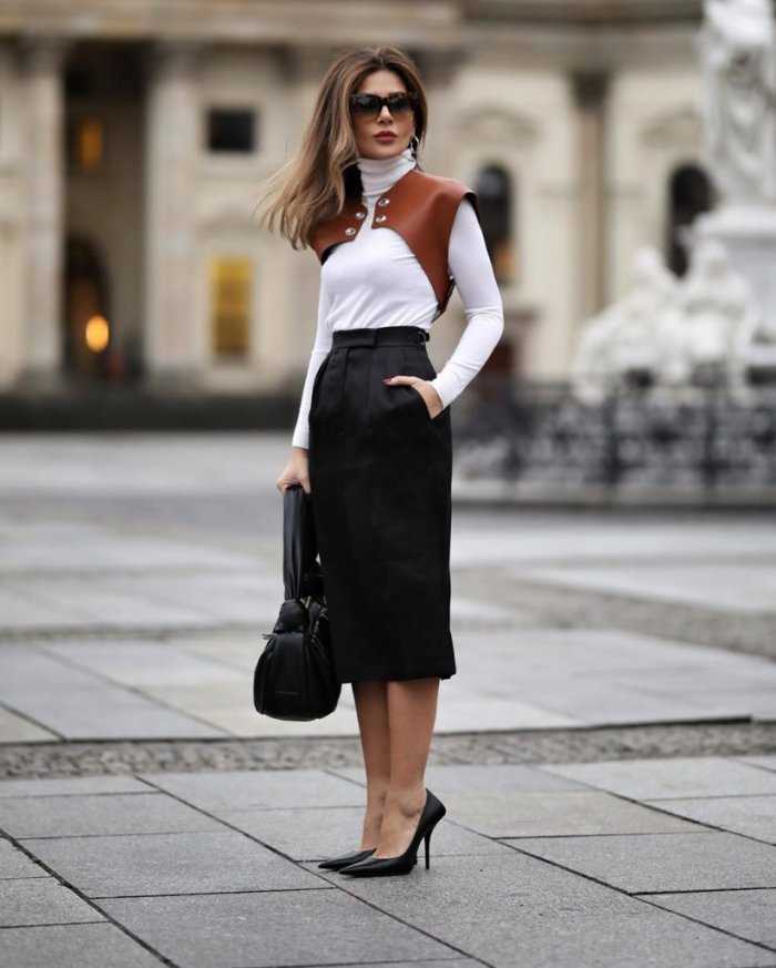 С чем носить стильную белую юбку-карандаш: фото, чёрно-белый образ