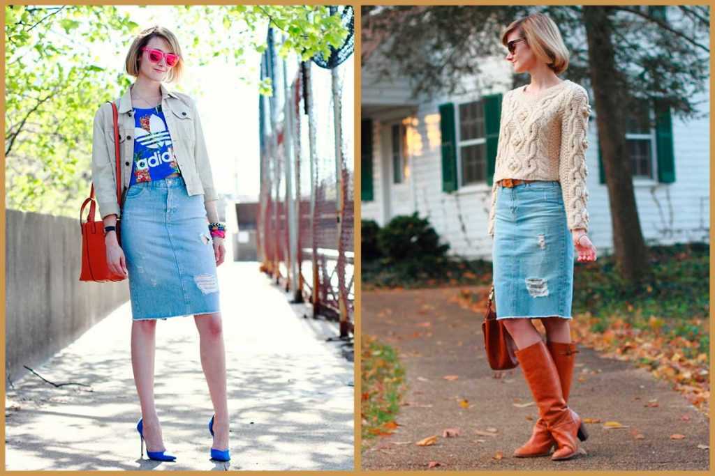 С чем носить джинсовую юбку - выбираем фасон, длину, цвет и аксессуары