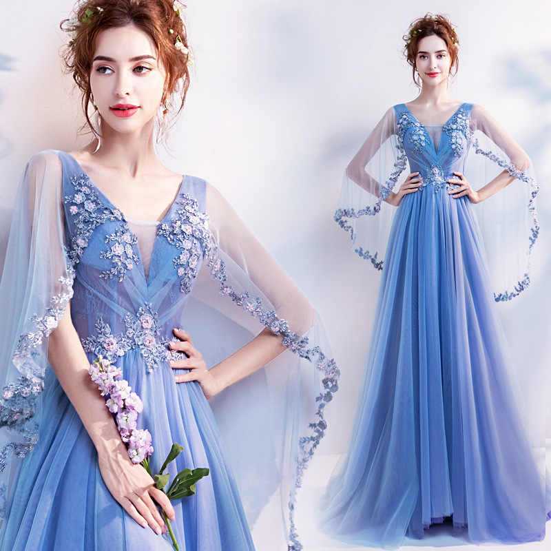 Голубое вечернее платье — воплощение небесной чистоты