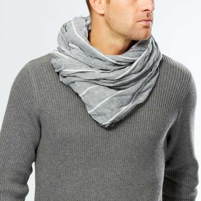 Как одевать шарф хомут для мужчин. как завязывать шарф хомут. шарф-хомут как правильно носить