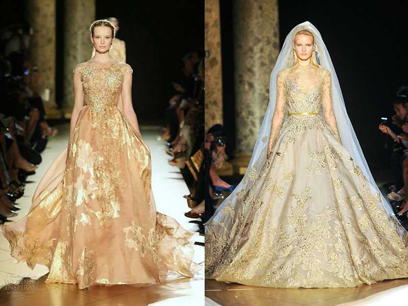 ᐉ "как будут смотреться свадебные платья золотого цвета?[