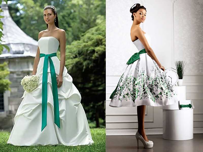 Зеленые свадебные платья