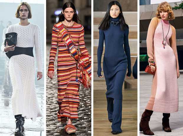 Теплые вязаные платья 2021-2022: модные образы для уютной зимы