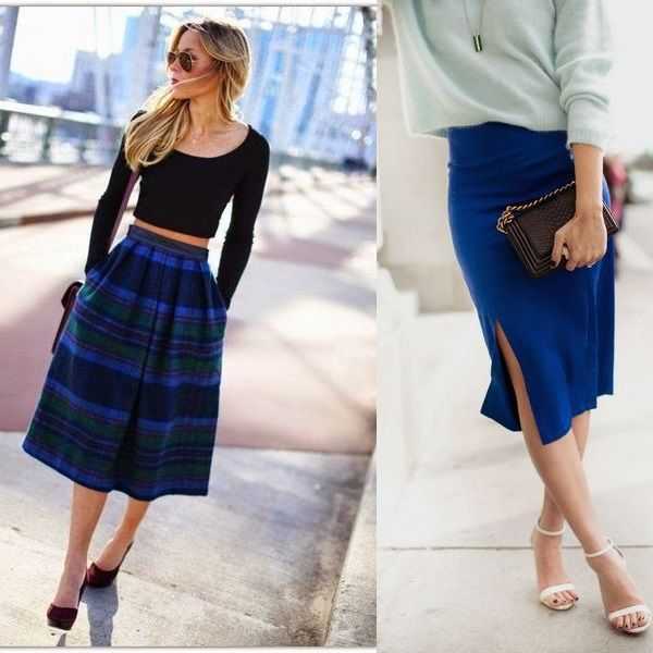 Синяя юбка: как модно сочетать
