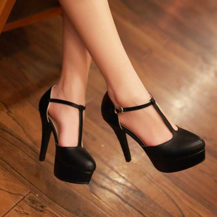 Туфли с ремешками: на каблуке, на щиколотке, женские, черные