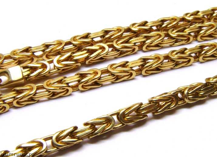 Виды плетения золотых цепочек с названиями: бисмарк, якорное, панцирное
