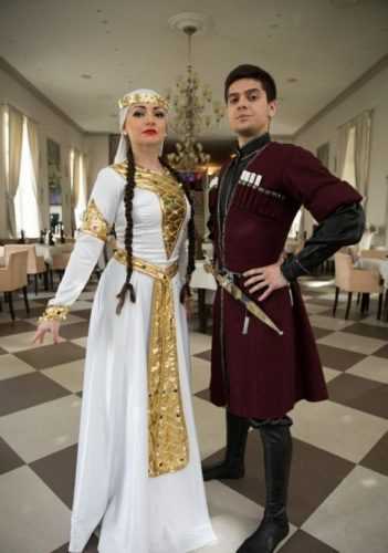 Грузинский национальный костюм фото, мужские и женские варианты, головные уборы
