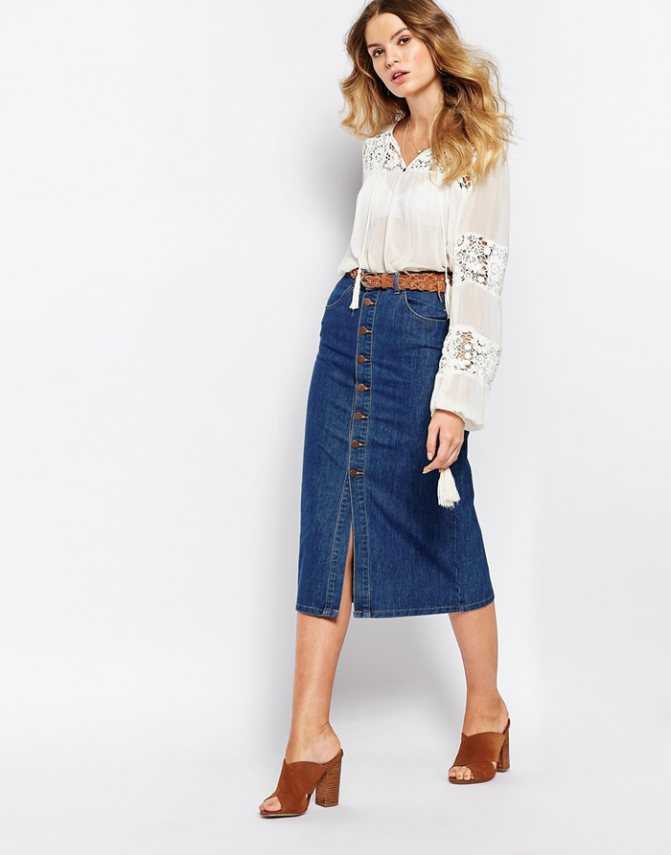 С чем стилисты рекомендуют носить джинсовую юбку, варианты сочетаний для разных фасонов