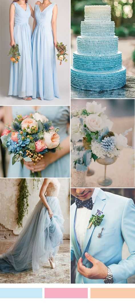 Свадебные платья голубого цвета: приметы, фасоны, аксессуары