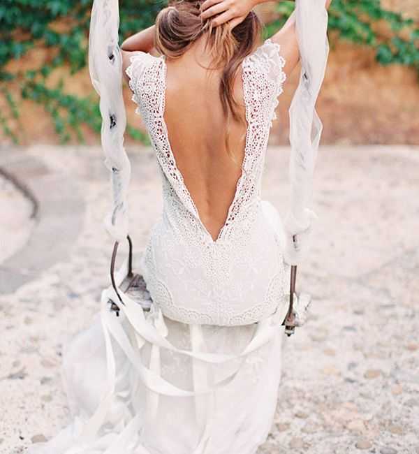 Свадебное платье с открытой спиной — романтичный и чувственный образ - tina valerdi