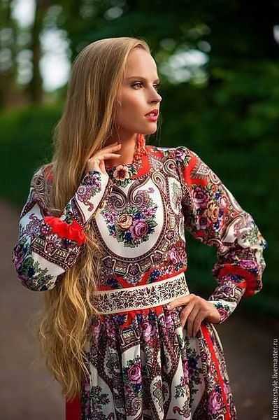 Платье в русском стиле: актуальные модели, палитра + фото