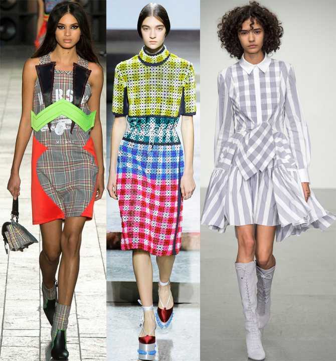 Платья в клетку 2019-2020: фото модных фасонов - длинные, короткие, летние, в стиле бохо, кружевные