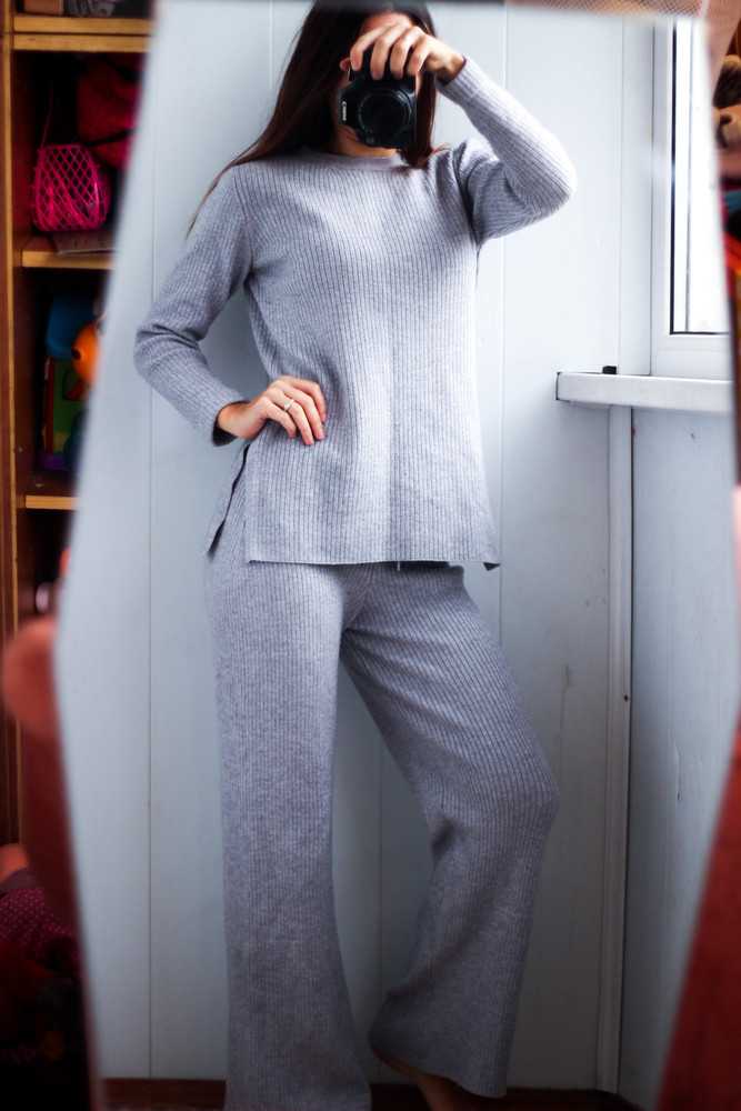 Серый женский костюм (40 фото) шерстяной, трикотажный, в клетку
