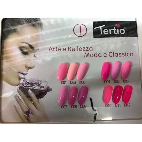 Гель лак tertio, палитра цветов лака тертио, шеллак кошачий глаз, описание итальянского лака для ногтей