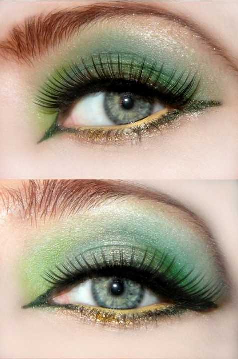 Специфика макияжа под зеленое платье