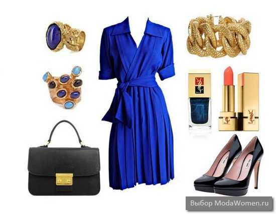 Синее платье и туфли: как правильно сочетать?