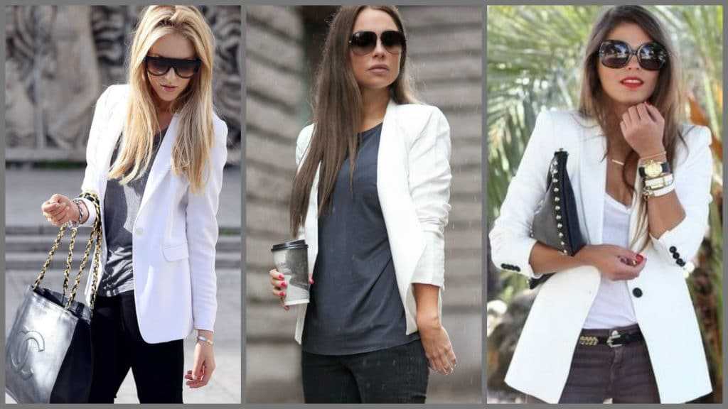 18 образов, с чем носить женский белый пиджак в 2021